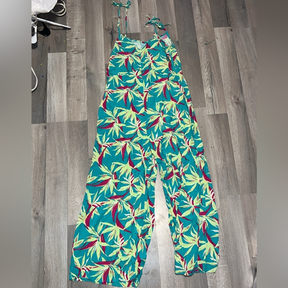 Tropical Leaf Print Women's Pants